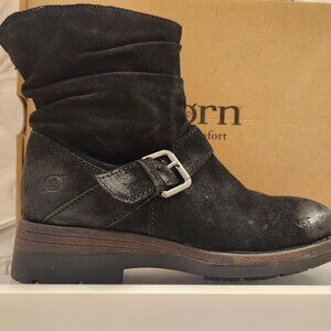 Born Black Leather Distressed "Midway" Booties. NIB. Size 7